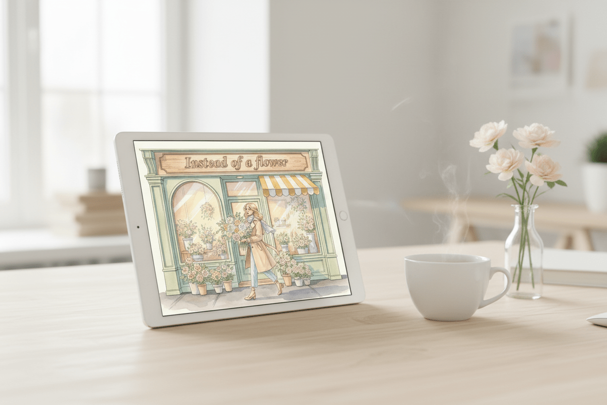 Digital sympathy card displayed on tablet - printable condolence greeting