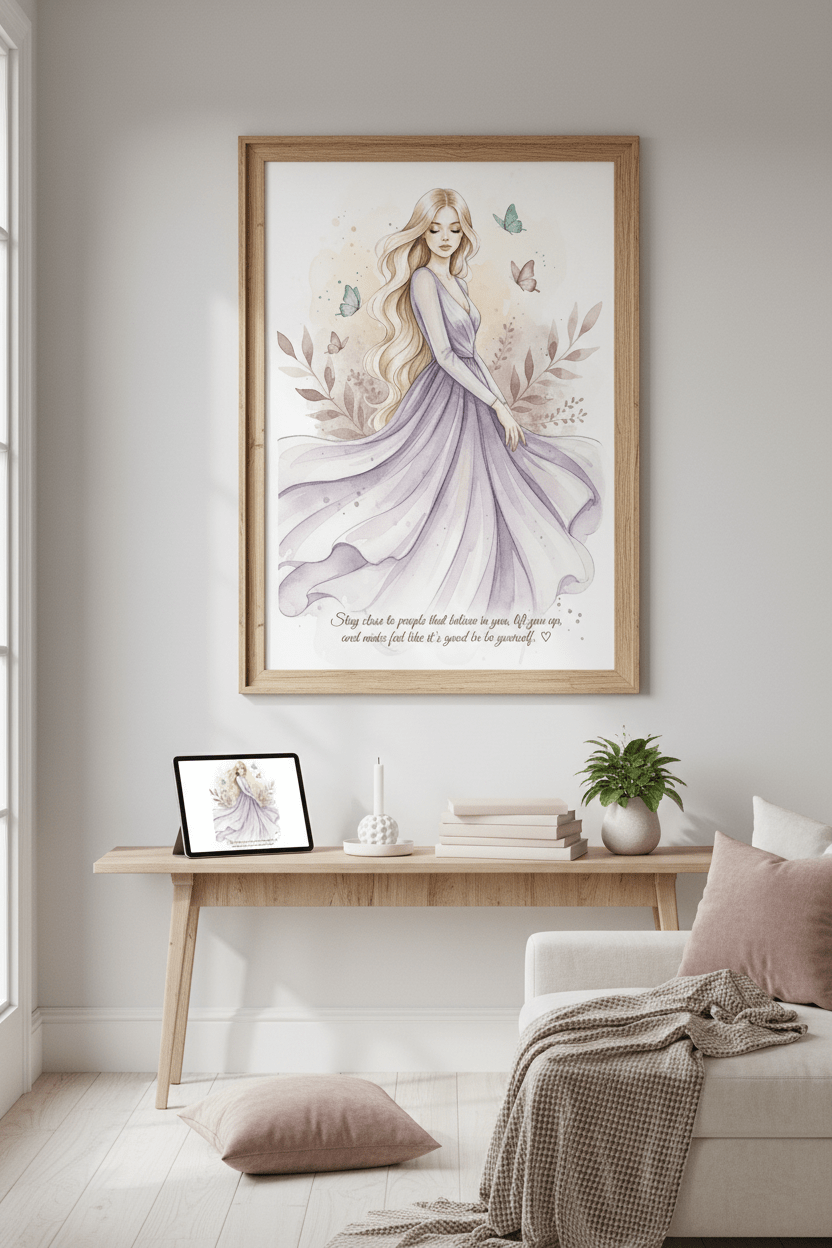 Connection and friendship card framed on wall - Nordic inspirational wall art about meaningful relationships