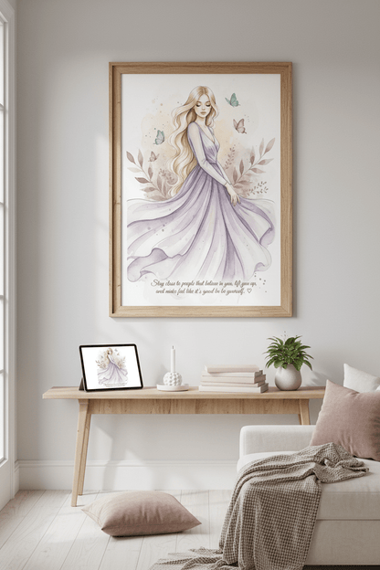 Connection and friendship card framed on wall - Nordic inspirational wall art about meaningful relationships