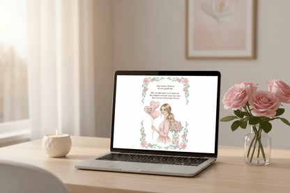 Get well soon digital card on MacBook - send comfort and care instantly