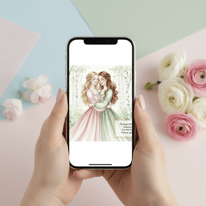 Friendship poem greeting displayed on iPhone - digital card for best friends